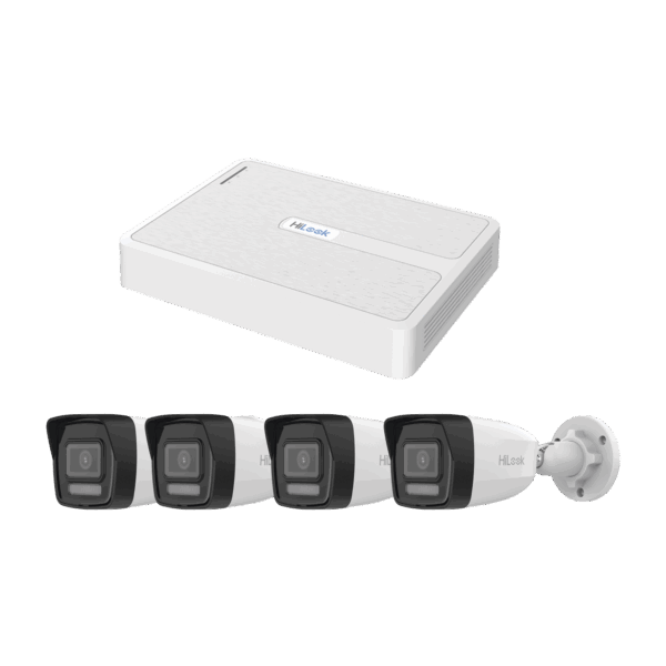 Kit IP 2 Megapixel / NVR de 8 Canales con 8 Puertos PoE / 4 Cámaras IP Bala para Exterior / Micrófono Integrado