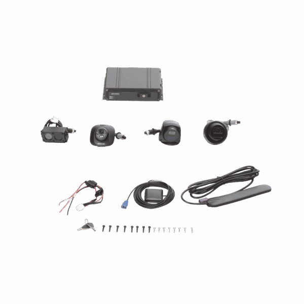 Kit DVR Móvil 1080P / Incluye 4 Cámaras TURBOHD 1080P / Modulo 4G y GPS / Soporta Memoria SD / Visualización por Hik-Connect Teams