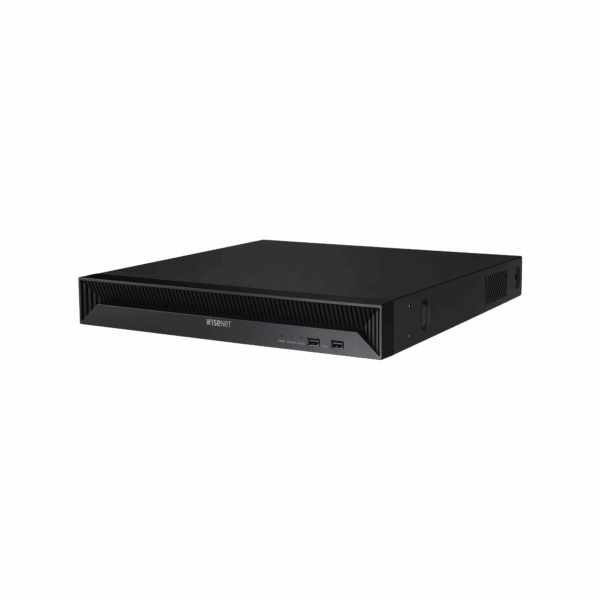 NVR 8 Megapíxel / 16 canales / H.265 / P2P Wisenet / 16 puertos PoE / 128Mbps