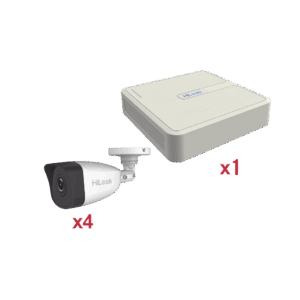 Kit IP 1080p (2 Megapixel) / NVR de 4 Canales con 4 Puertos PoE / 4 Cámaras IP Bala para Exteior