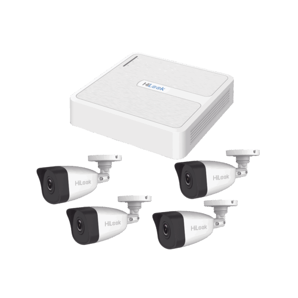 Kit IP 4 Megapixel / NVR de 4 Canales con 4 Puertos PoE / 4 Cámaras IP Bala para Exterior