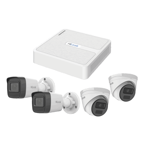 Kit IP 2 Megapixel / NVR de 8 Canales con 8 Puertos PoE / 2 Cámaras IP Bala para Exterior / 2 Cámaras IP Domo para Exterior