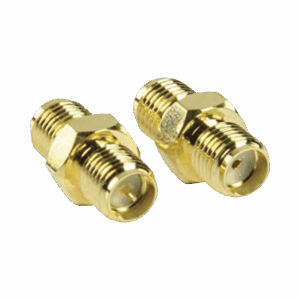 Adaptador en Línea de Conector SMA Hembra Inverso a SMA Hembra, Oro/ Oro/ Teflón,