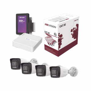 Kit IP 4 Megapixel / NVR de 4 Canales / 4 Cámaras IP / Bobina de Cable de 100 mts / Disco Duro 1 TB