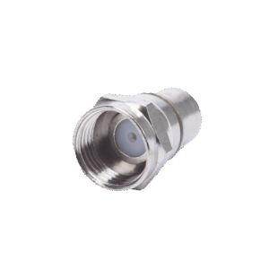 Conector F Macho, Plegable con PIN para Cable RG-6, Cuerpo de Bronce Niquelado.
