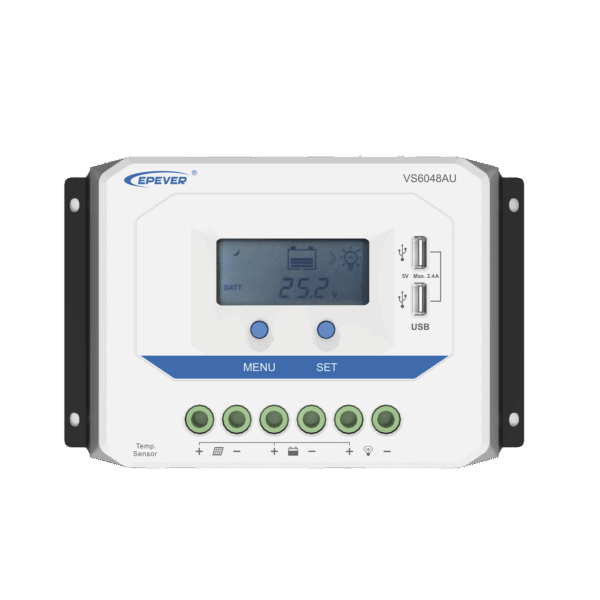 Controlador Solar de Carga PWM 12/24V/36/48V 60 A 60 A, Salida USB, con Display
