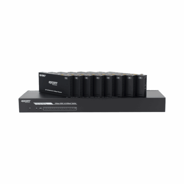 Splitter mas Extensor de Video | 1x8 | ProAV | HDBaseT™ | 120m en 4K@60Hz | 150m en 1080p@60Hz | Cat6/6a/7 | Gestión Avanzada EDID | Control IR y RS232 | PoC | Salida de Audio