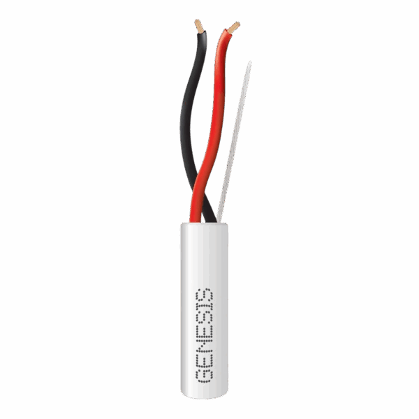 Bobina de 305 Metros de Cable 2 x 18 AWG / Riser / Blanco / Para aplicaciones en Alarmas de intrusión, Control de acceso, Interfonos, TV porteros, Automatizacion, Audio y Voceo.