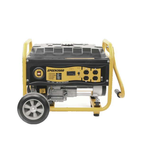 Generador a Gasolina / Planta de Emergencia 3kW, 110Vca, Encendido de Jalón, Jaula con Ruedas para Fácil Traslado
