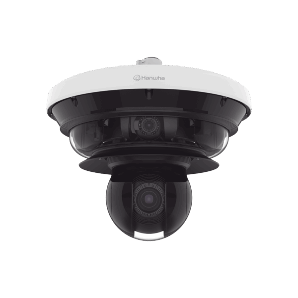 Cámara IP Multisensor 34MP (4 sensores 4K) con lentes motorizados / PTZ 2 MP 40X / Hasta 2 tarjetas MicroSD de 512GB / WDR de hasta 150dB / IP66 / IK10 / autoseguimiento / Inteligencia artificial para eventos