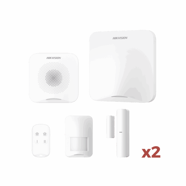 (AX HOME) KIT de Alarma AX HOME / Incluye: 1 Hub con batería de respaldo / 1 Llavero / 1 PIR / 2 Contactos Magnéticos / 1 Sirena / Wi-Fi / 3G/4G / Compatible con Hik-Connect P2P y Hik-Partner PRO