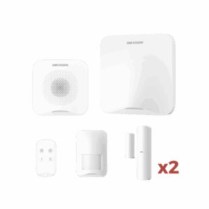 (AX HOME) KIT de Alarma AX HOME / Incluye: 1 Hub con batería de respaldo / 1 Llavero / 1 PIR / 2 Contactos Magnéticos / 1 Sirena / Wi-Fi / Compatible con Hik-Connect P2P y Hik-Partner PRO