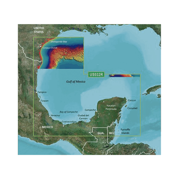 Mapa VUS032R Sur del Golfo de México.