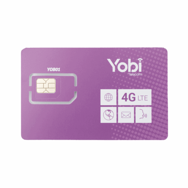 SIM Yobi para dispositivos móviles 3G/4G con recarga de 3.5GB cada mes durante 1 año de servicio (solo datos)