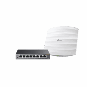 Kit de access point EAP245 y switch PoE TL-SG108PE, doble ba...