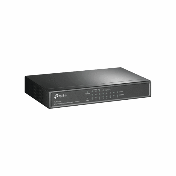 Switch Gigabit PoE+ no administrable de 8 puertos 10/100/1000 Mbps, solo 4 puertos PoE, para escritorio