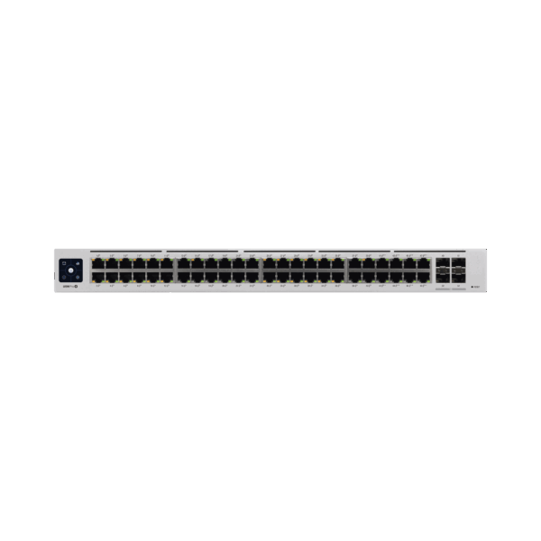 UniFi Switch USW-Pro-48-POE Gen2, Capa 3 de 48 puertos PoE 802.3at/bt + 4 puertos 1/10G SFP+, 600W, pantalla informativa