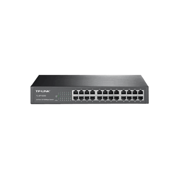 Switch no administrable de 24 puertos 10/100 Mbps para escritorio/rack