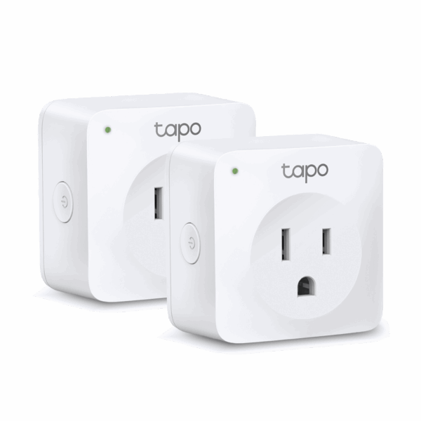 Mini tomacorriente inteligente Wi-Fi, 100 - 120V~, 50/60Hz, 15.0A, compatible con Amazon Alexa y Google Assistant, color blanco.