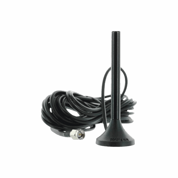 Antena Mini de Montaje Magnético, con cable RG174 y conector SMA macho | Rango de Frecuencias 700-960 MHz, 1710-2270 MHz | Ganancia Máxima 3.1 dB