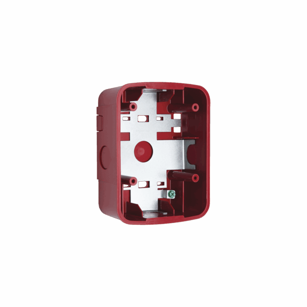 Caja de Montaje en Pared para Bocina y Bocina con Lampara Estroboscopica y para montaje en Techo de Bocinas, Color Rojo