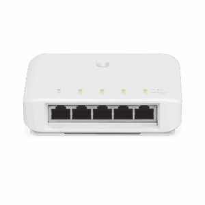 Switch UniFi FLEX de 5 puertos para semi-exterior IP55 (1 x PoE de entrada 802.3af/at/bt y 4 puertos PoE de salida 802.3af)