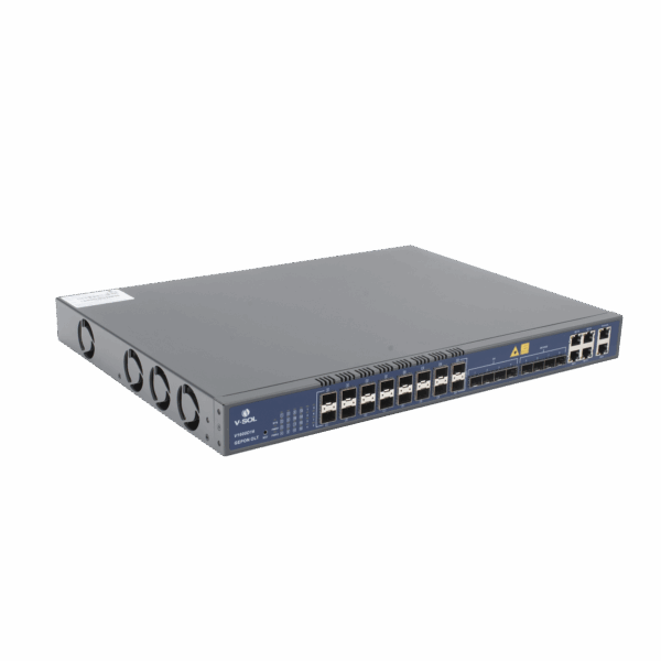 OLT de 16 puertos EPON con 12 puertos Uplink (4 puertos Gigabit Ethernet + 4 puertos SFP + 4 puertos SFP+) , hasta 1,024 ONUS