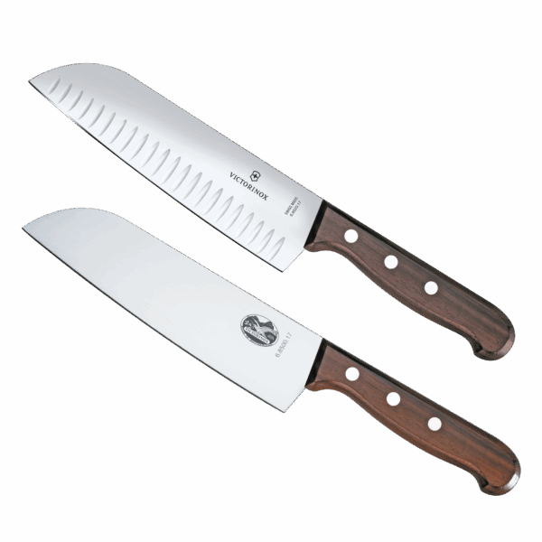 Set de 2 Cuchillos Santoku Wood de Mango de Madera Palissandro Victorinox. La combinación Ideal para La Cocina.