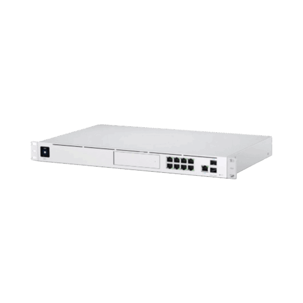 UniFi OS Console: Dream Machine Pro, con 1 puerto WAN Gigabit RJ45, 1 puerto WAN 10G SFP+ / 8 puertos LAN Gigabit RJ-45, y una bahía de HDD 3.5" (No incluye HDD), Integra todas las aplicaciones UniFi