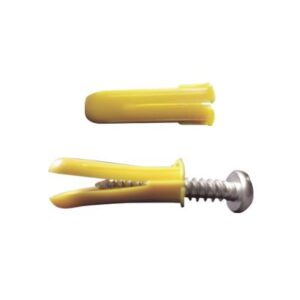 Paquete de 20 taquetes amarillo  1″ y 20 tornillos 8mm...