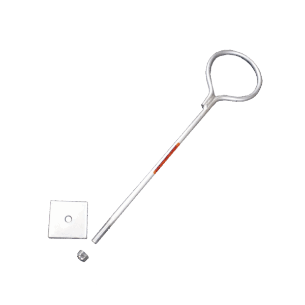 Ancla de Losa o Pared de 75 cm. de 12 cm diámetro de argolla Galvanizada por Inmersión en Caliente.