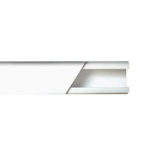 Canaleta color blanco de PVC auto extinguible de una vía, 20...