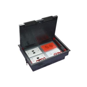 Caja de piso para cuatro módulos universales (Socket M4), pa...