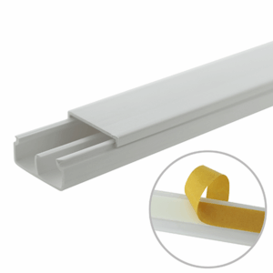 Canaleta blanca de PVC auto extinguible, con división, 20 x ...