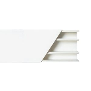 Canaleta color blanco de 3 vías, de PVC auto extinguible, 60...