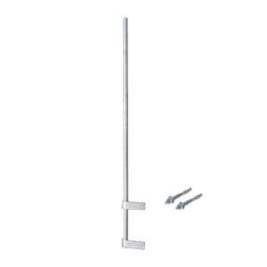 Mástil Liviano de Pared de 1.5 m (Diam. 1-1/4″) con Cejas de Fijación  Soldadas, ¡No se gira! Incluye Taquetes para instalación.