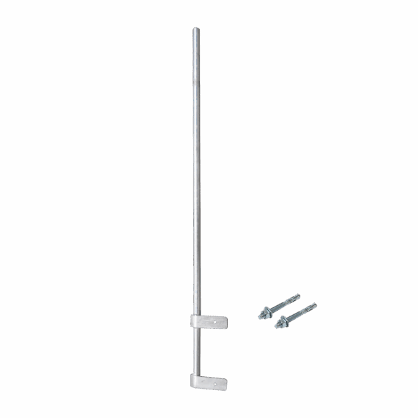 Mástil Liviano de Pared de 1.5 m (Diam. 1-1/4") con Cejas de Fijación  Soldadas, ¡No se gira! Incluye Taquetes para instalación.