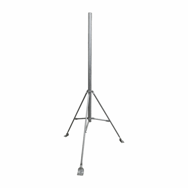 Mástil de 2" x 1.5 metros con Tripie para Instalación en losa. Acero Galvanizado en Caliente.
