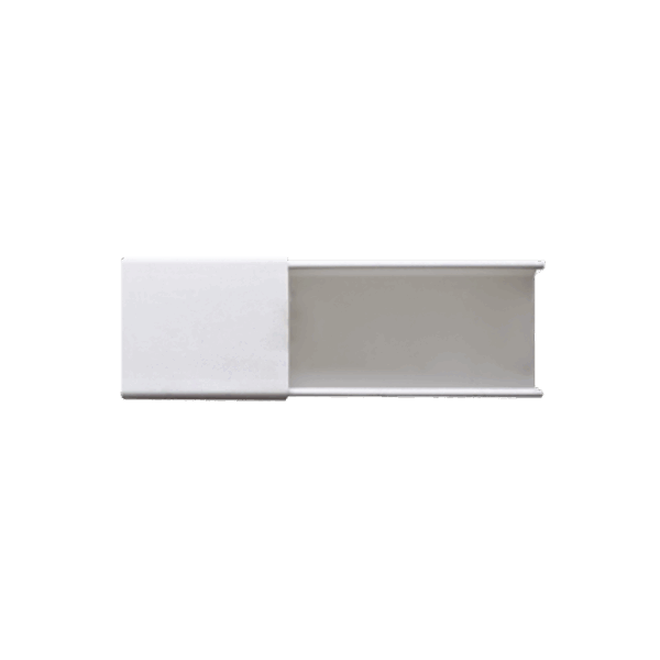 Canaleta blanca sin división, de PVC auto extinguible, 48 x 16 x tramo 2.5m (6101-01260