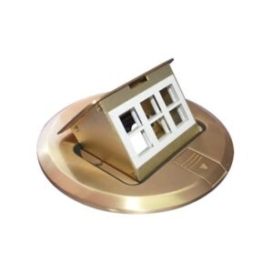 Mini caja de piso redonda para datos o conectores tipo Keyst...