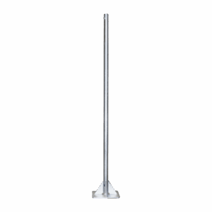 Mástil de 2 metros de 2″ Diámetro, con Opresor, Base Soldada . Galvanizado por Inmersión en Caliente.