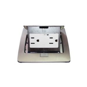 Mini caja de piso rectangular en acero inoxidable con 2 cont...