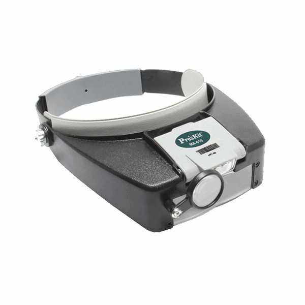 Lampara LED en correa frontal con lentes de aumento 1.8X, 2.6X y 5.8X.