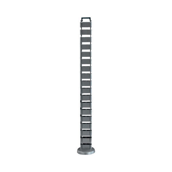 Organizador de cables vertical articulado, ideal para llevar los cables del piso a mesa o a la cubierta del escritorio de manera segura