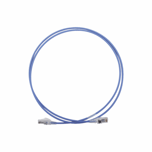Patch Cord MC6 Modular Cat6 UTP, CM/LS0H, 5ft, Color Azul, Diámetro Reducido (28AWG)