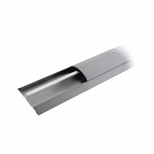 Ducto de media caña de aluminio, tramo de 2.5m de largo (8801-80300)