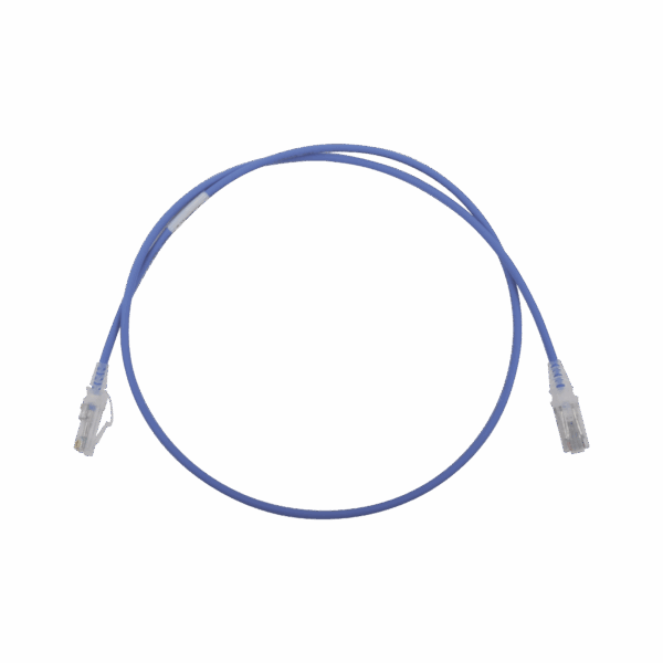 Patch Cord MC6 Modular Cat6 UTP, CM/LS0H, 3ft, Color Azul, Diámetro Reducido (28AWG)
