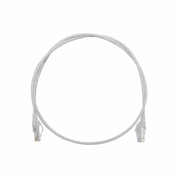 Patch Cord MC6 Modular Cat6 UTP, CM/LS0H, 3ft, Color Blanco, Diámetro Reducido (28AWG)