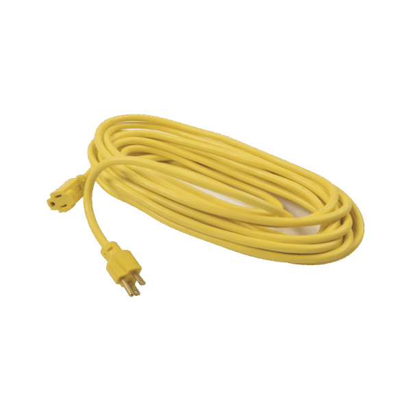 Extensión eléctrica de uso rudo aterrizada 10 metros / 127 V CA 10 A Máximo / Color Amarillo.