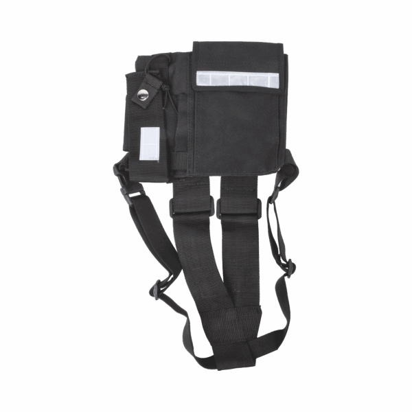 Pechera Universal sin logo con soporte para radio y bolígrafo más bolsa con cinta adherente para su seguridad.